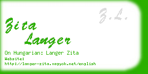 zita langer business card